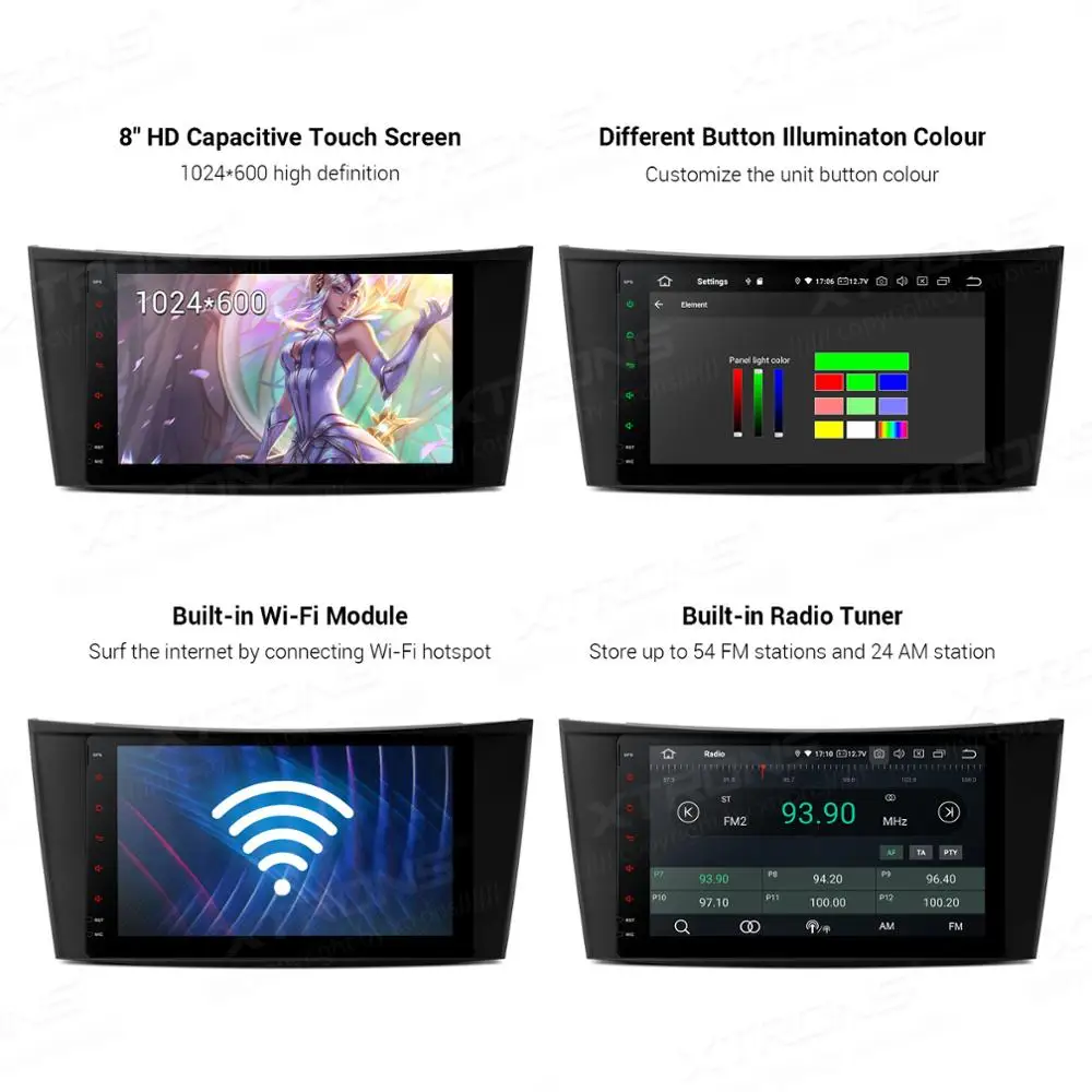XTRONS 8 ''Android 10 0 Qualcomm Bluetooth 5 автомобильный радиоплеер GPS для Mercedes Benz W211 E200 E220 E240 E270