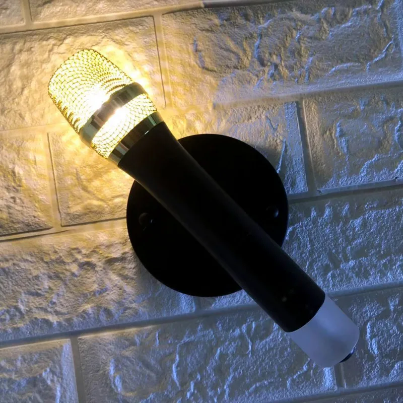 

Modern Creative Microphone Wall Lamp European LED Lamp Living Room Bedroom Staircase Wall Lamp Dining Room Bar Decorative Light