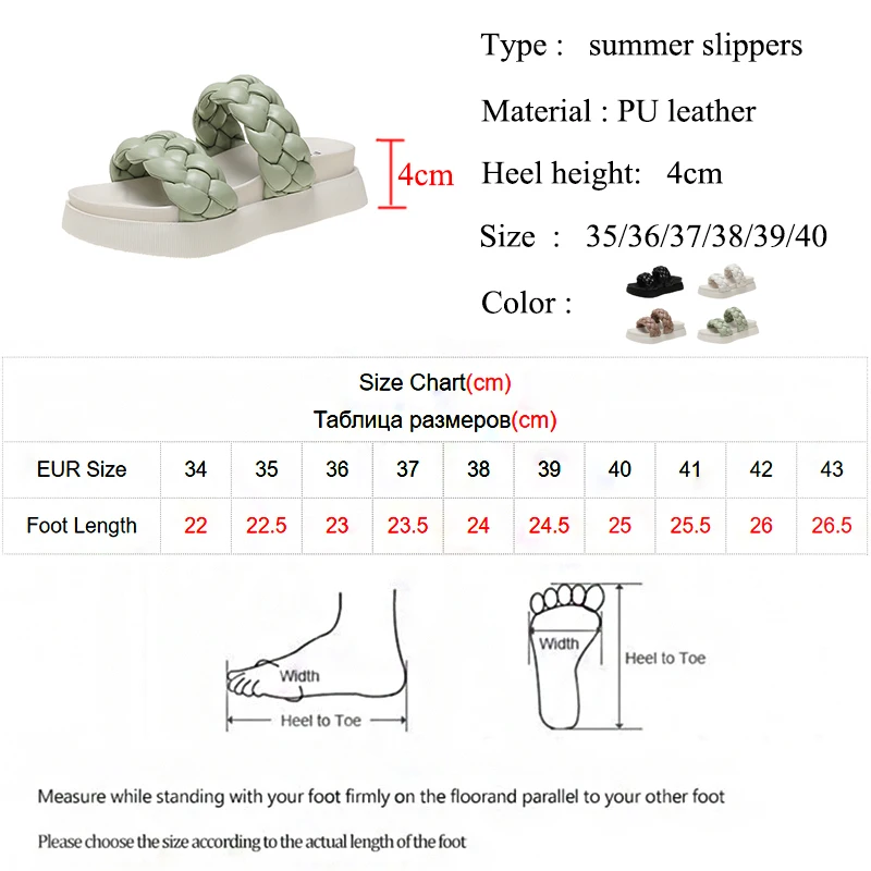

Rimocy Fashion Thick Platform Weave Slippers Women 2021 Summer Soft Sole Beach Slides Woman Non-slip Comfortable Flat Sandals