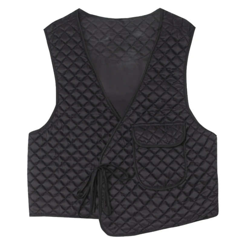 

asymmetric - women's Plaid waistband, cotton filling, V-neck, sleeveless, fashion, autumn, winter, 2021, 1dd3281