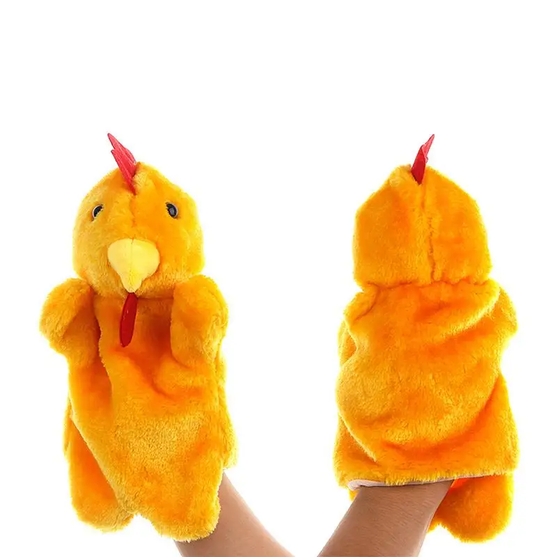 

1PC Cartoon Animal Hand Puppet Lovely Hand Doll Stage Play Soft Plush Doll Toy (Cock)