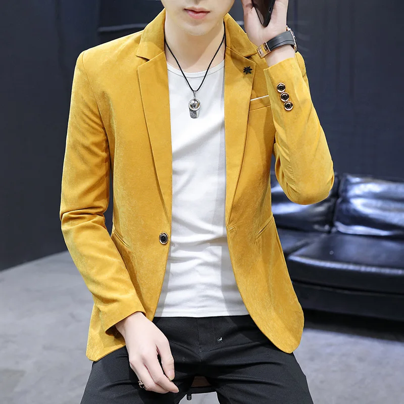 

HOO 2020 новый мужской повседневный маленький костюм тонкий красивый однотонный блейзер для подростков