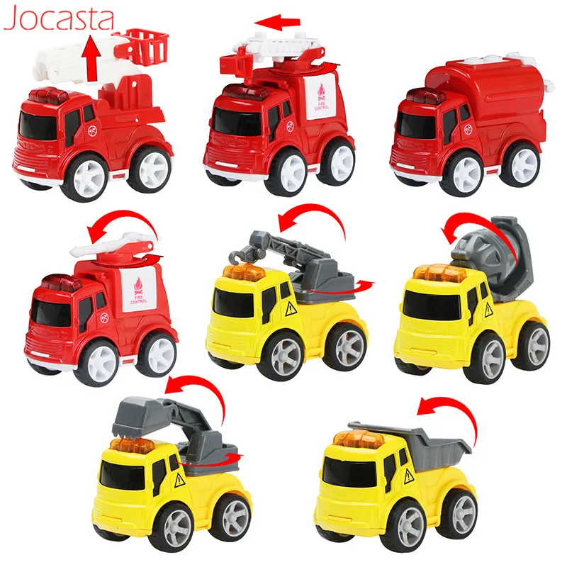 Мини модель автомобиля из сплава 4 шт./компл. 2 стиля конструкция пожарной машины