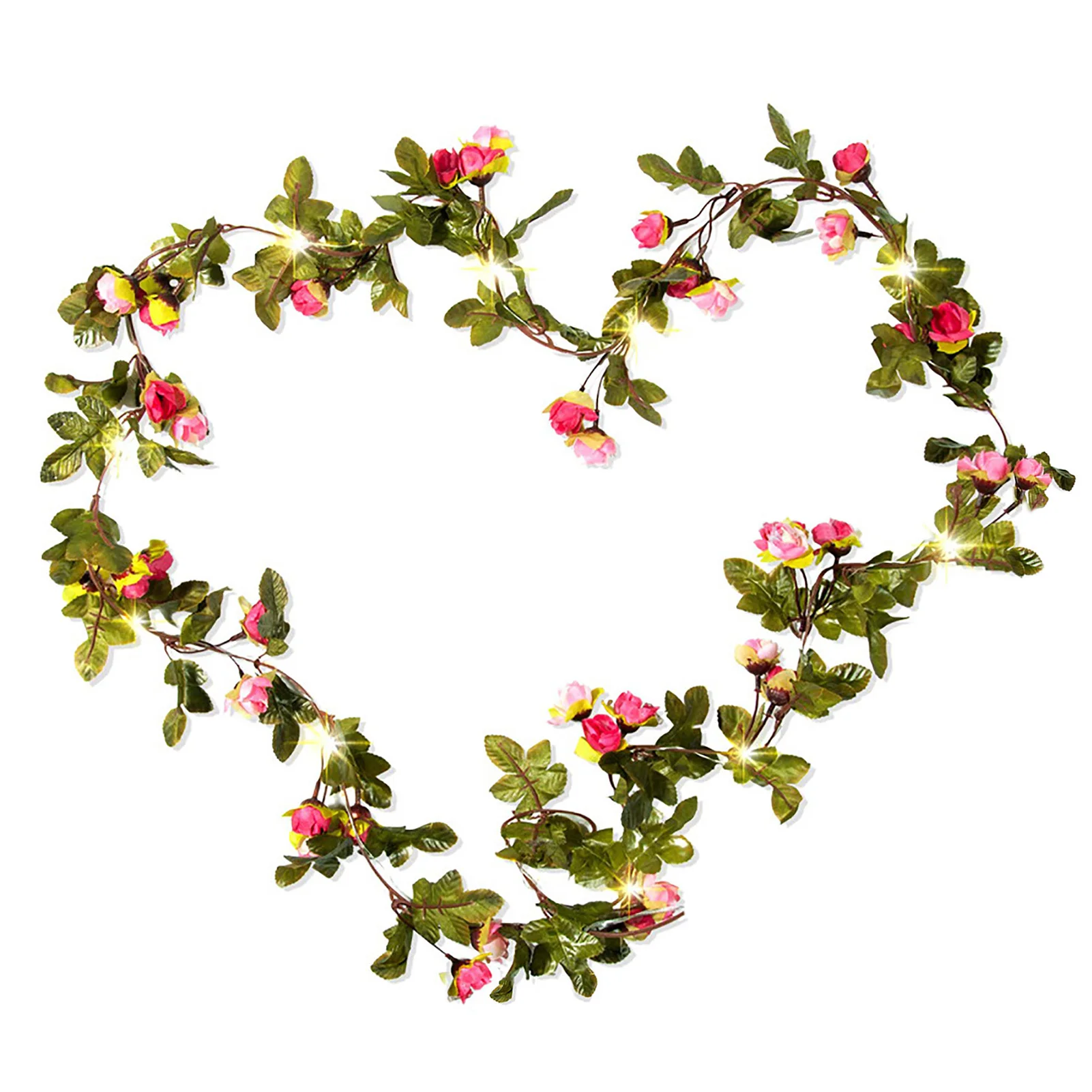 Искусственные розы венок светильник строка праздничный декоративный фонарь