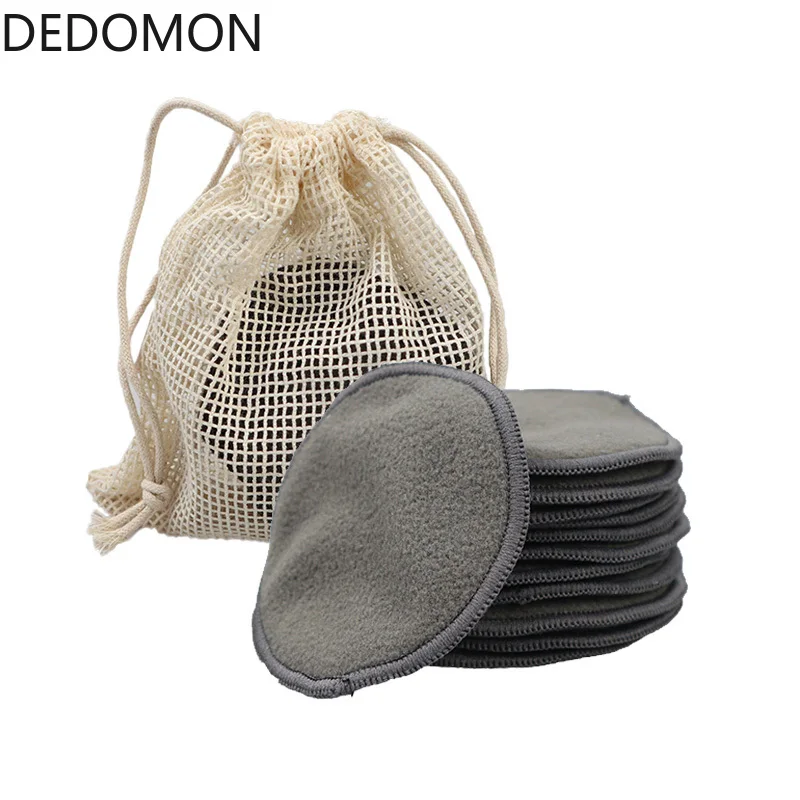 Многоразовые хлопковые накладки для удаления макияжа 12 шт. груди средство снятия