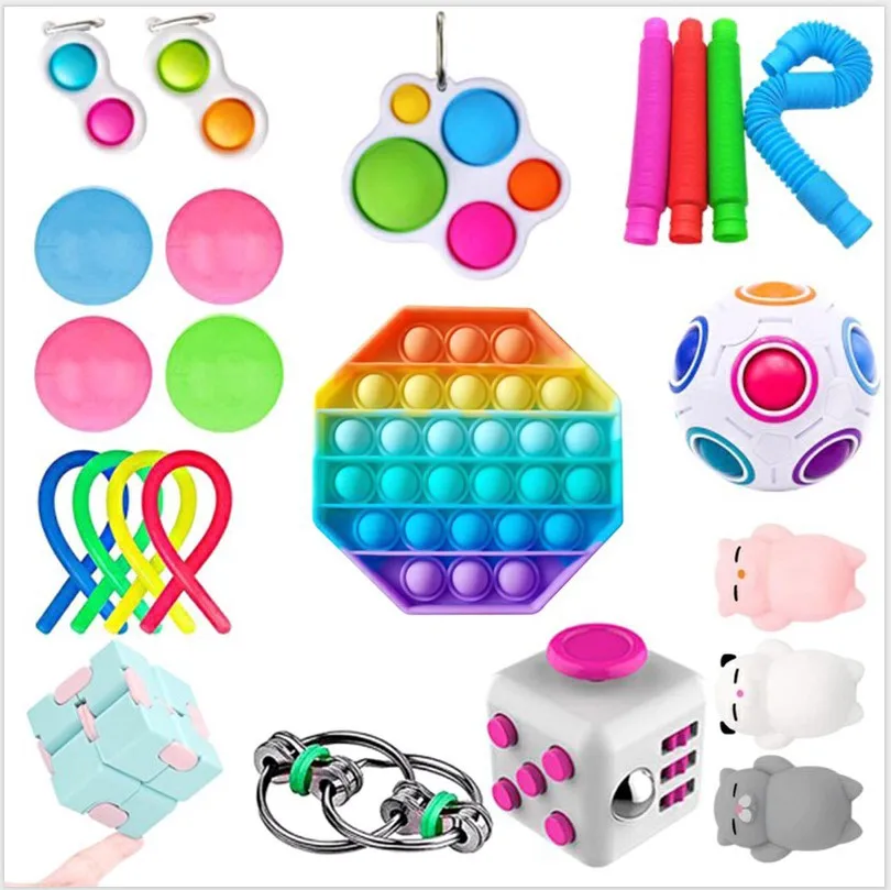 

Decompression toys DIY custom set creative cube dice soybeans squeeze ball deratization pioneer key ring