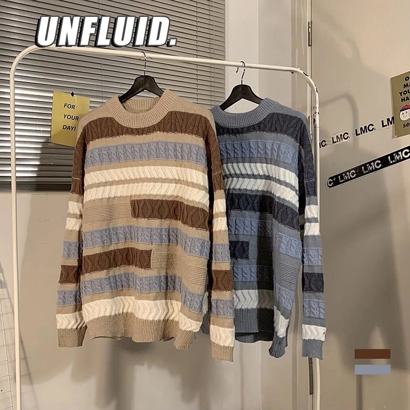 

Winter O-neck Sweater Men Warmth Fashion Retro Knitted Pullover Men Loose Casual Long-sleeved Sweater Mens Jumper Clothes S-XL