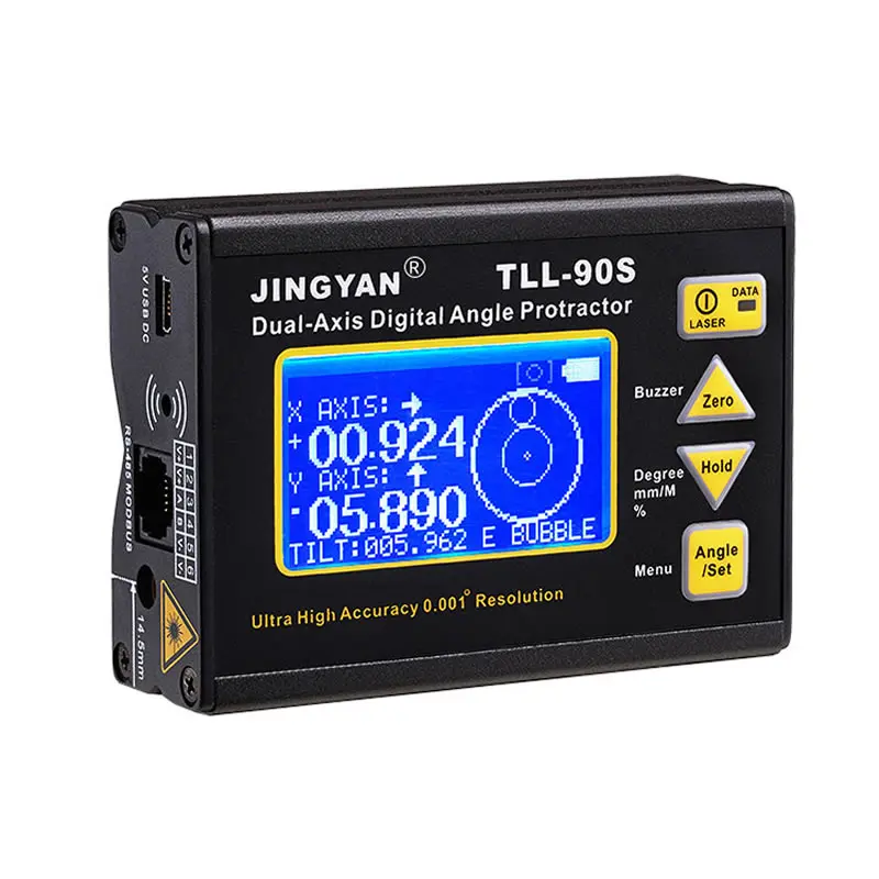 

TLL-90S High Precision Laser Level Gauge LCD Display Angle Meter, Dual-axis Digital Laser Level Inclinometer, Accuracy ±0.005°