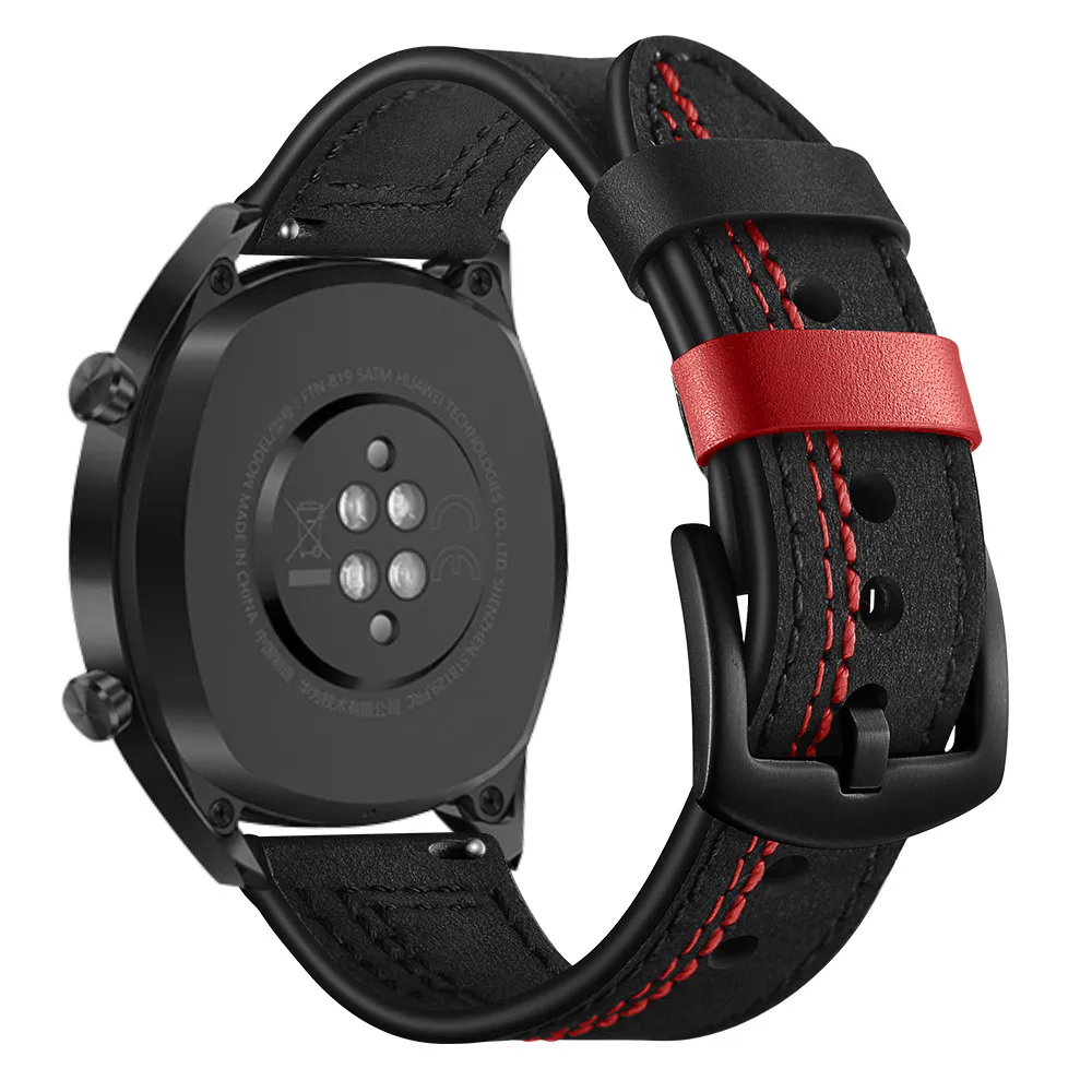 Кожаный ремешок в шовном стиле для Huawei Watch 3/Pro GT 2 46 мм браслет Samsung Galaxy 3 45 мм/46 22