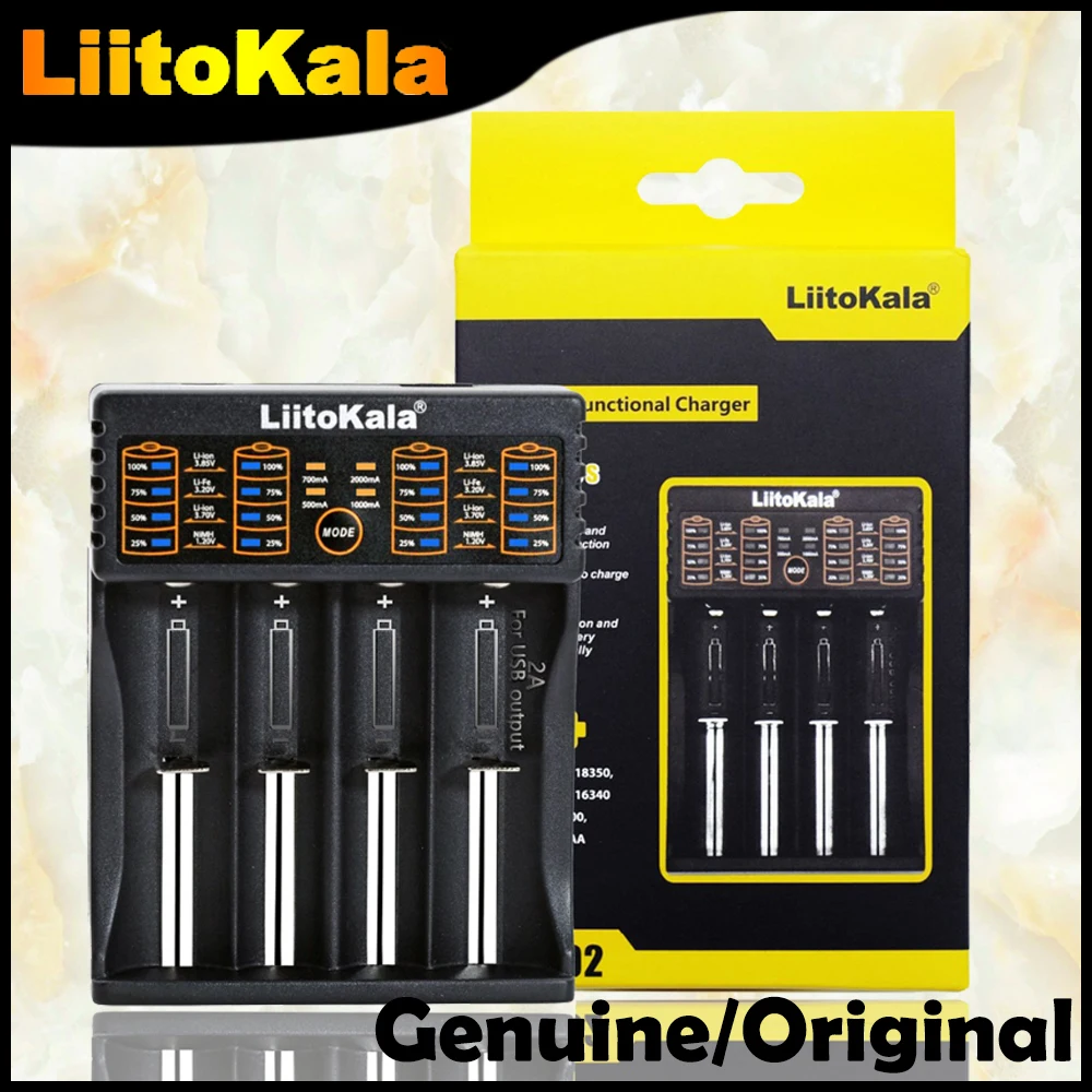 

Liitokala Lii-100 Lii-202 Lii-402 Lii-PL4 1,2 В 3,7 В 3,2 В 3,85 В AA 18650 18350 26650 18350 Интеллектуальное зарядное устройство для литиевых аккумуляторов NiMH