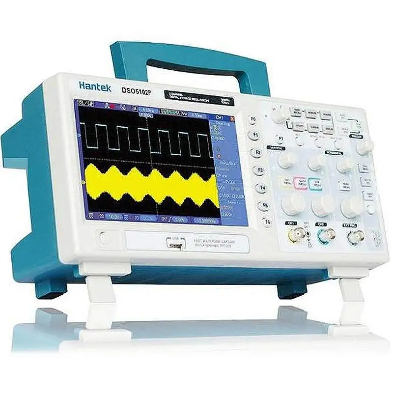 Hantek DSO5102P USB цифровой запоминающий осциллограф 2 Каналы 100 МГц 1GSa/s с 7 дюймов Цвет