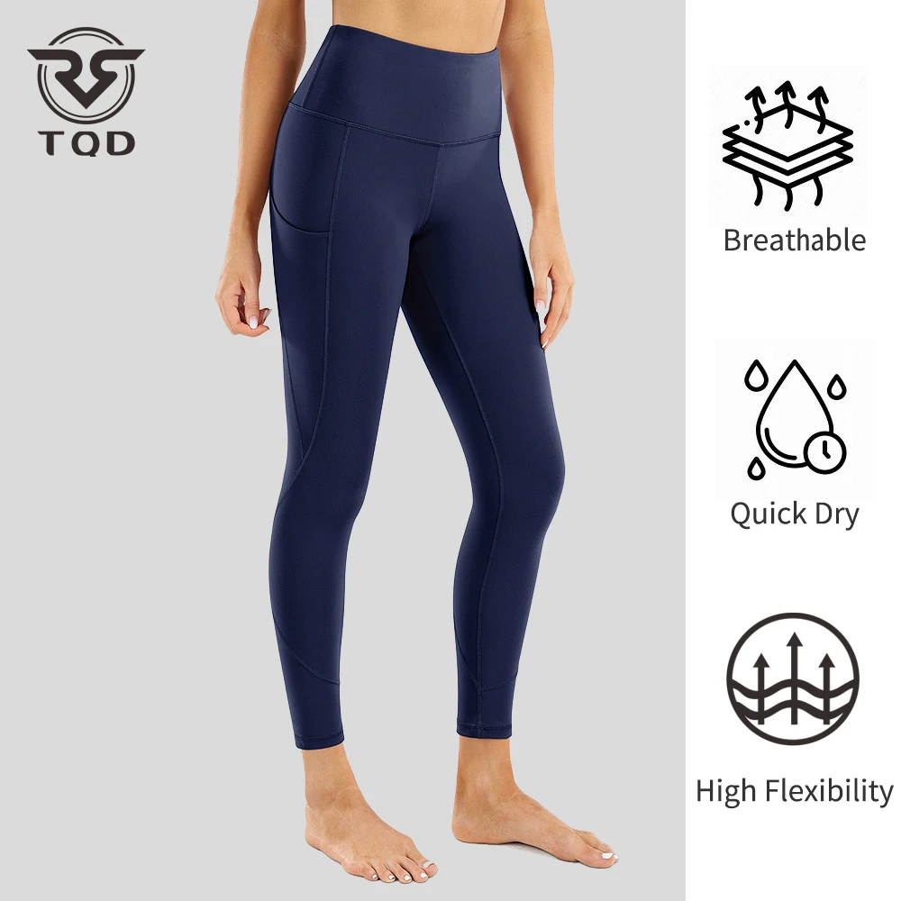 

TQD Leggings Yoga Pants Woman High Waist Gym Seamless Push Up Fitness Tights Sports with Pocket Running