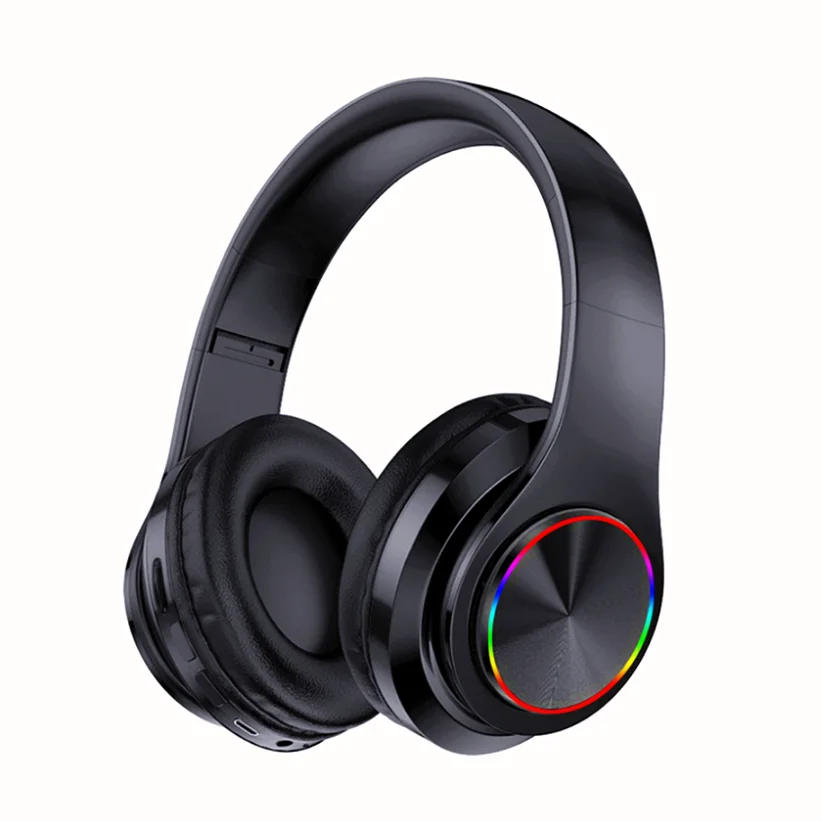 

Bluetooth 5.0 headphones Wireless Headset Support TF Card FM mp3 player With LED Colorful Breathing Lights music headphone