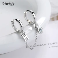 viwisfy rock style single piece two buckles letter h crystal real 925 sterling silver hoop earrings for women vw21164
