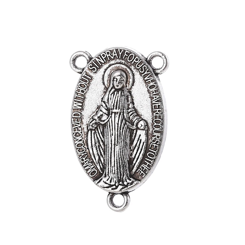 

12 PCS Wholesale Diy Jewelry Making Accessories Cross Charm Virgin Mary Jesus Pendulum Zinc Alloy Material 2021 NEW