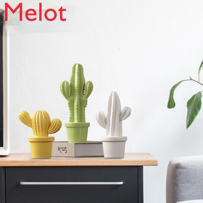 

Simple Ceramic Cactus Ornaments Creative Simple Living Room Soft Home Decoration Furnishings
