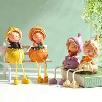 pastoral style resin craft figurine statue office home ornament hanging foot doll sculpture decoration fruit vegetables dolls
