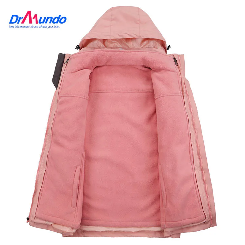 Лыжная куртка для женщин Водонепроницаемый Горные лыжи теплые размера плюс флис