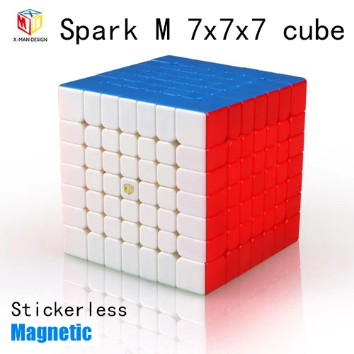 Spark M Stickerless Дизайн Qiyi X-Man Spark M 7x7x7 волшебный магнитный кубик без наклеек профессиональные магниты Spark 7x7 скоростной куб головоломка Cubo magico - Цвет: Spark M Stickerless