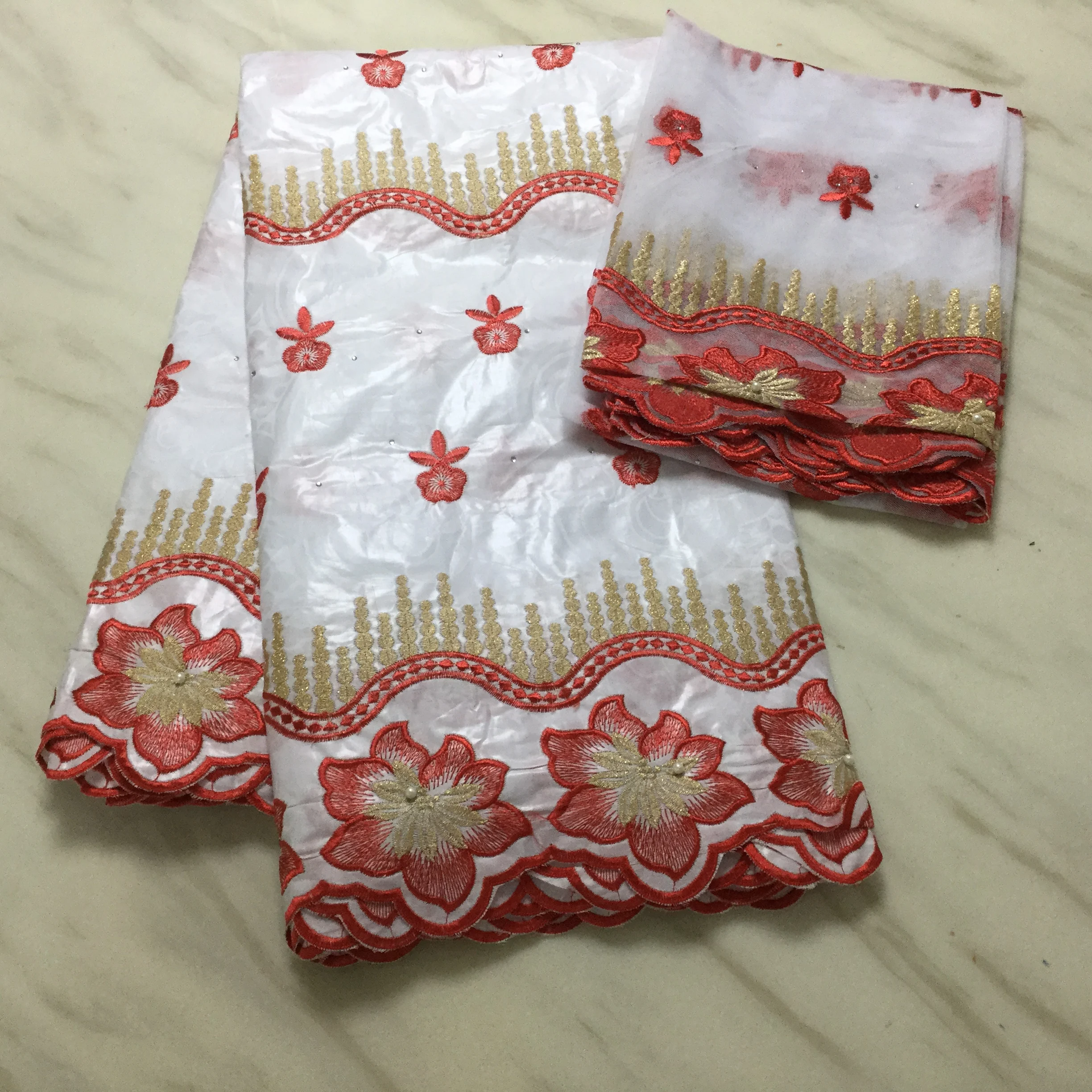 Популярный стиль вышитые riche getzner с тюлем кружевная ткань Африканский Базен для