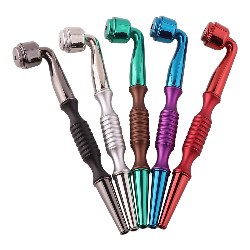 

Fashion Smoking Metal Pipes Light Metal Pipes Smoking Pipe Herb Tobacco Pipes Gifts Weed Grinder Smoke random color