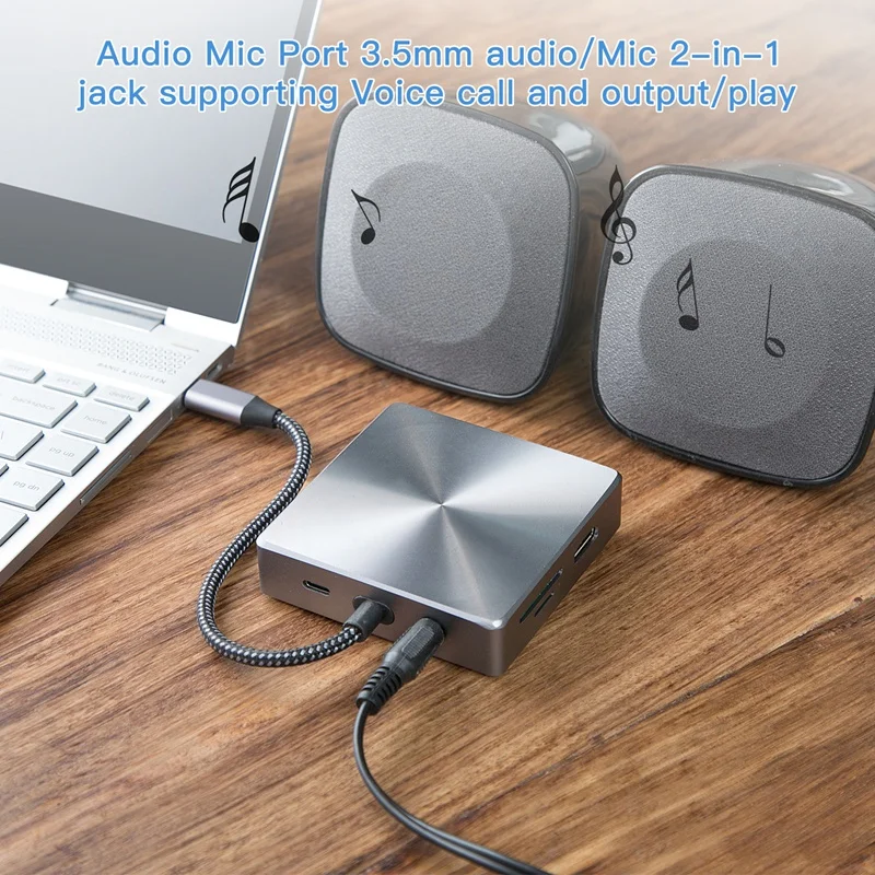 

USB C - 4K HD MI VGA RJ45 Ethernet 3X USB3.0 100 PD SD TF 3,5 o USB C