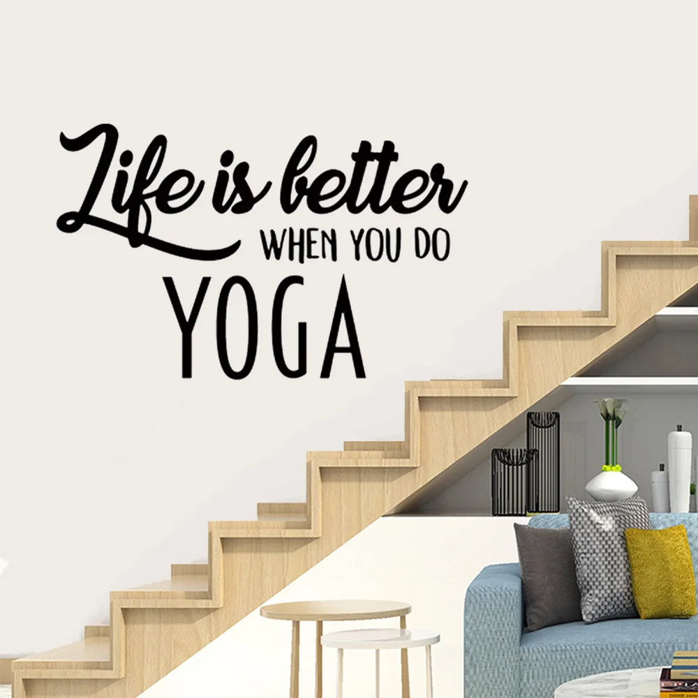 

Wall Decal Quotes Life is Better When You Do Yoga Wall Stickers Yoga Studio Modern Decoration Art Mural Home Decor