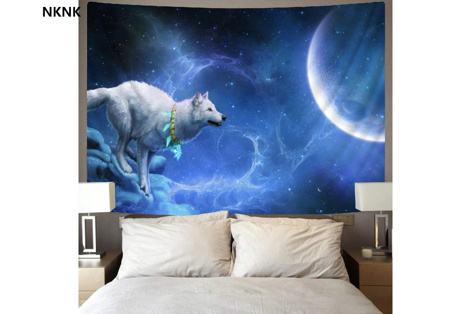 

NKNK Wolf Tapiz Animal Wall Tapestry Anime Tenture Mandala Galaxy Home Tapestrys Moon Tapestries Decor Boho decor Hippie Printed