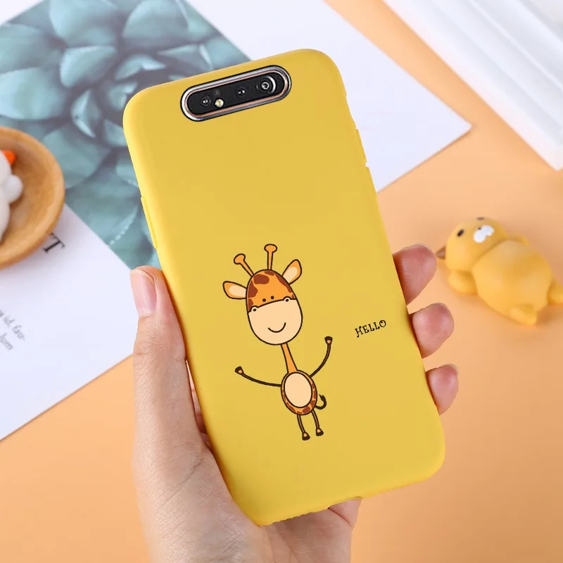 014 Yello ТПУ чехол для samsung Galaxy A80 силиконовый милый для samsung задняя крышка A 80 A805F A50 A70 A10 A20 A10S A40 протектор черный - Цвет: 014