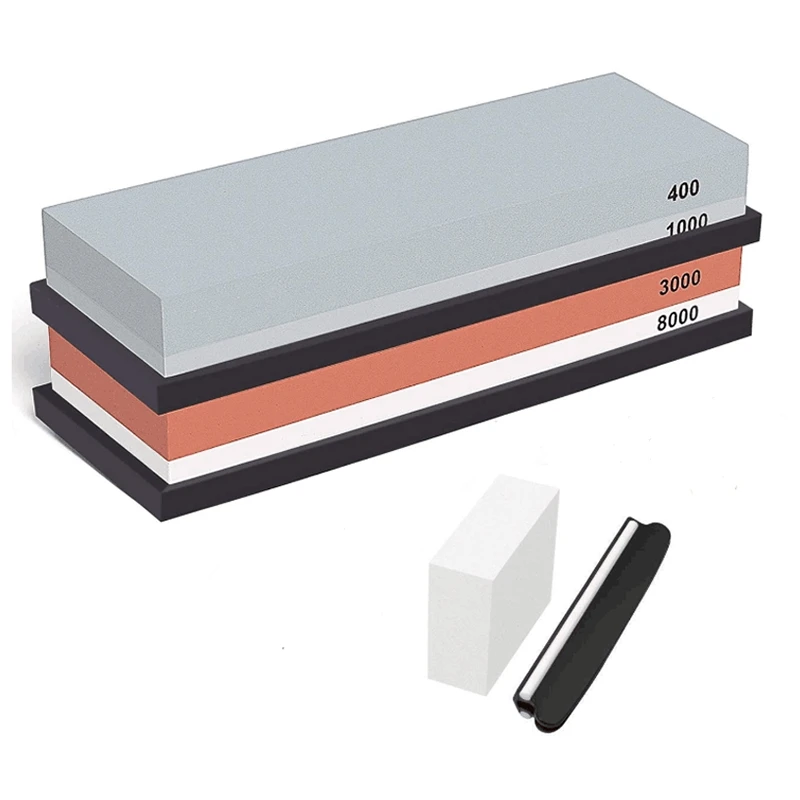 

Complete Knife Sharpening Stone Set 400/1000 Grit Water Stone, 3000/8000 Grit Water Stone, Best Whetstone Knife Sharpener, Flatt