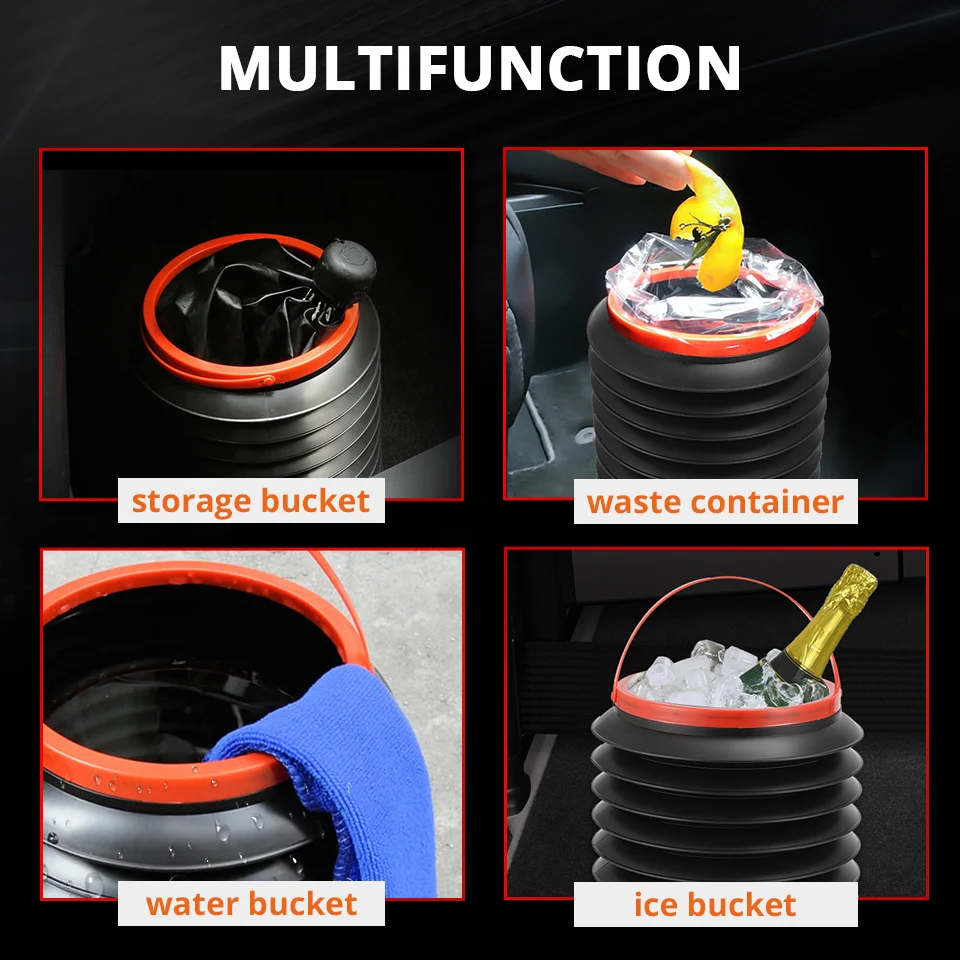 Partol 4L автомобиля складное ведро воды рыбалка кемпинг открытый авто мусора