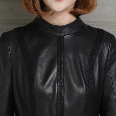 

Top Fashion Genuine New Sheep Leather Trench H71 high quality