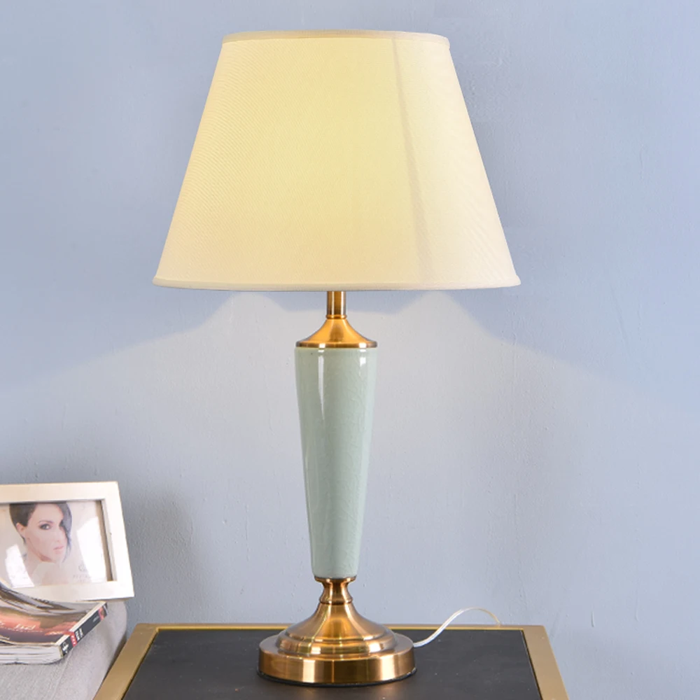 Купить 2 получают 15% Американский Стиль зеленый Керамика настольные лампы для