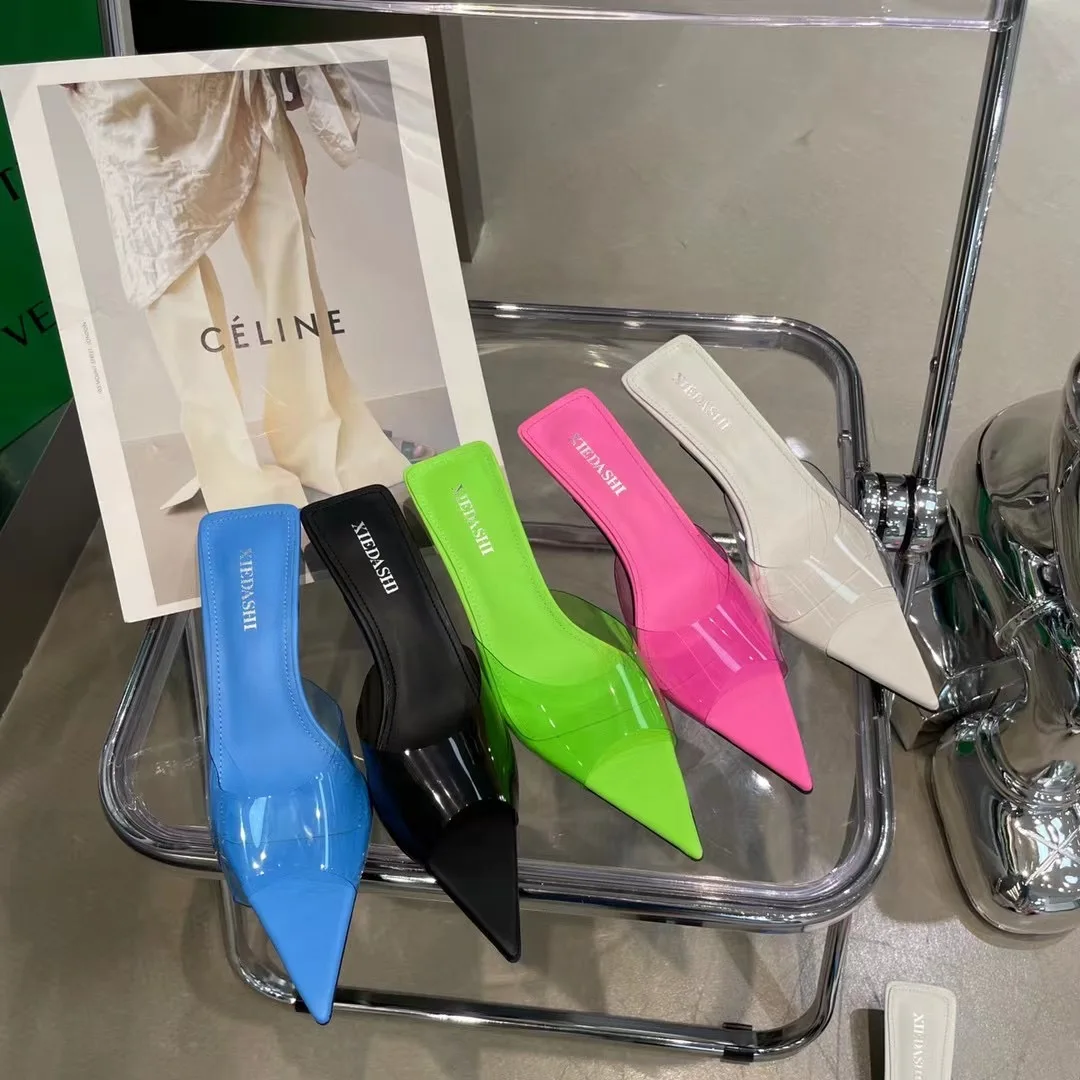 Женская обувь с открытым носком Прозрачные шлепанцы для среднего возраста на