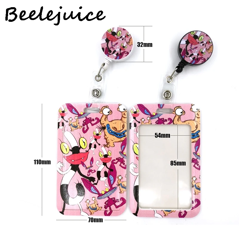 

Ohh Real Monsters Cartoon Cute Credit Card Holder Lanyard Women Men Retractable Badge Reel ID Name Bus Clips Card Badge Holder