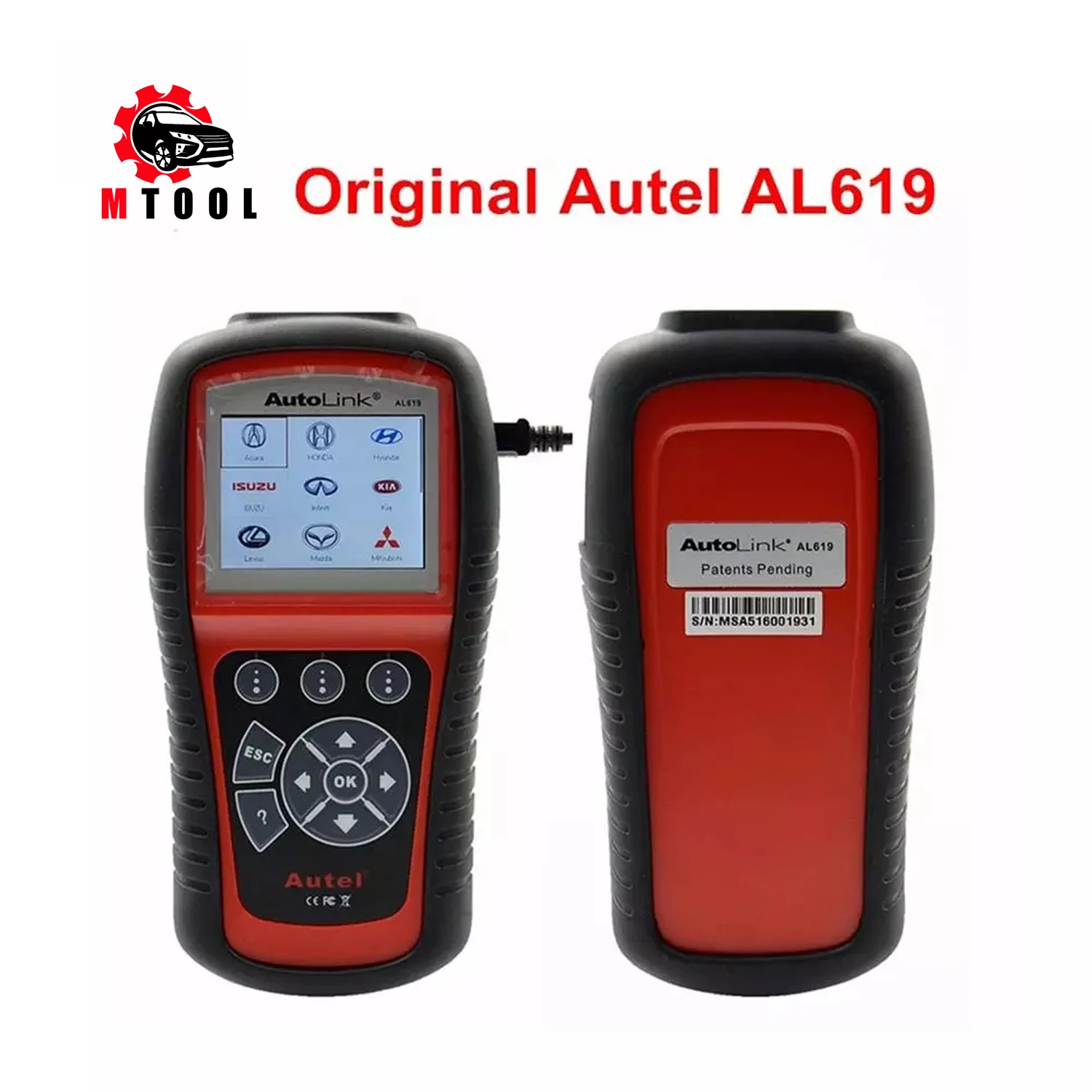 Автомобильный диагностический инструмент оригинальный Autel AL619 OBD2/OBDII сканер для