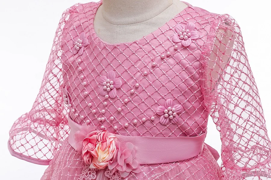 Цветочное платье для девочки свадьбы подружки невесты с лепестками выступлений