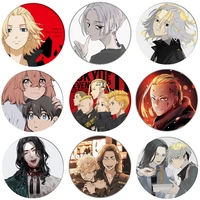 58mm anime pins second element q version tokyo revengers badges butterfly column pendant tokyo avengers thing anime peripheral