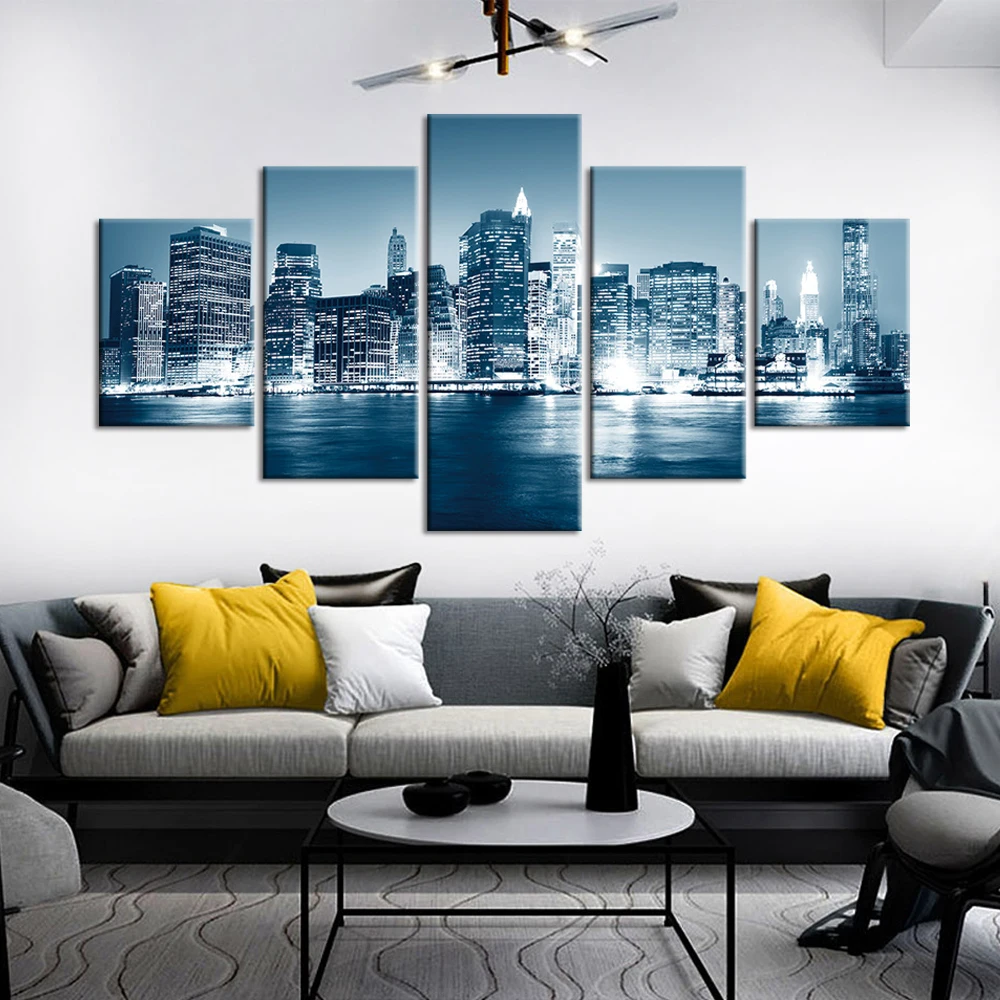HD Печать холст картины современное настенное искусство 5 шт. городские постер для