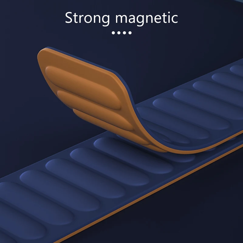 Silicone/Leather Link for Apple Watch Band 40mm 44mm 42mm 38mm 42 Mm 1:1 Magnetic Loop Bracelet IWatch Series SE 6 5 4 3  Strap