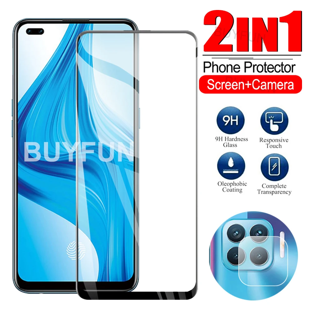 

2 в 1 для OPPO F17 Pro F17Pro 9H защитное стекло + пленка для объектива камеры CPH2119 защитное закаленное стекло полное покрытие стекло 6,43 "HD прозрачное