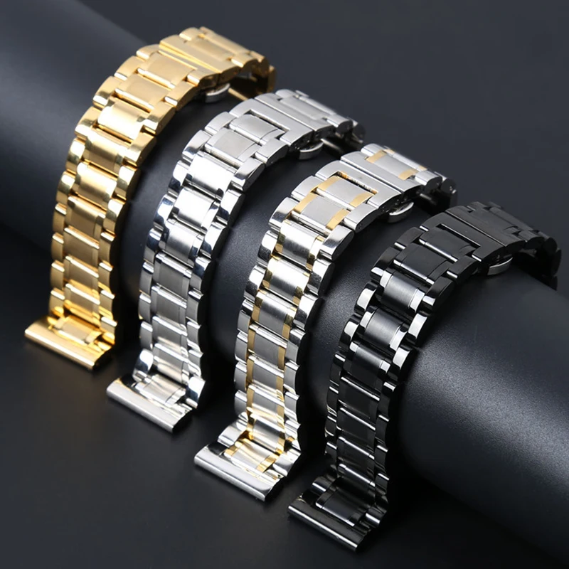 

Solid 316L Stainless Steel Watchbands 14mm 16mm 18mm 19mm 20mm 21mm 22mm 23mm 24mm Metal Watch Band Strap Wrist Watches Bracelet
