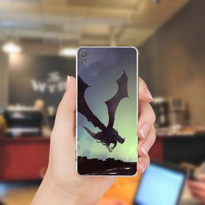 Чехол для Sony Xperia XZ Z Z1 Z2 Z3 Z4 Z5 Compact M2 M4 M5 E3 E5 T3 XA силиконовый с изображением дракона