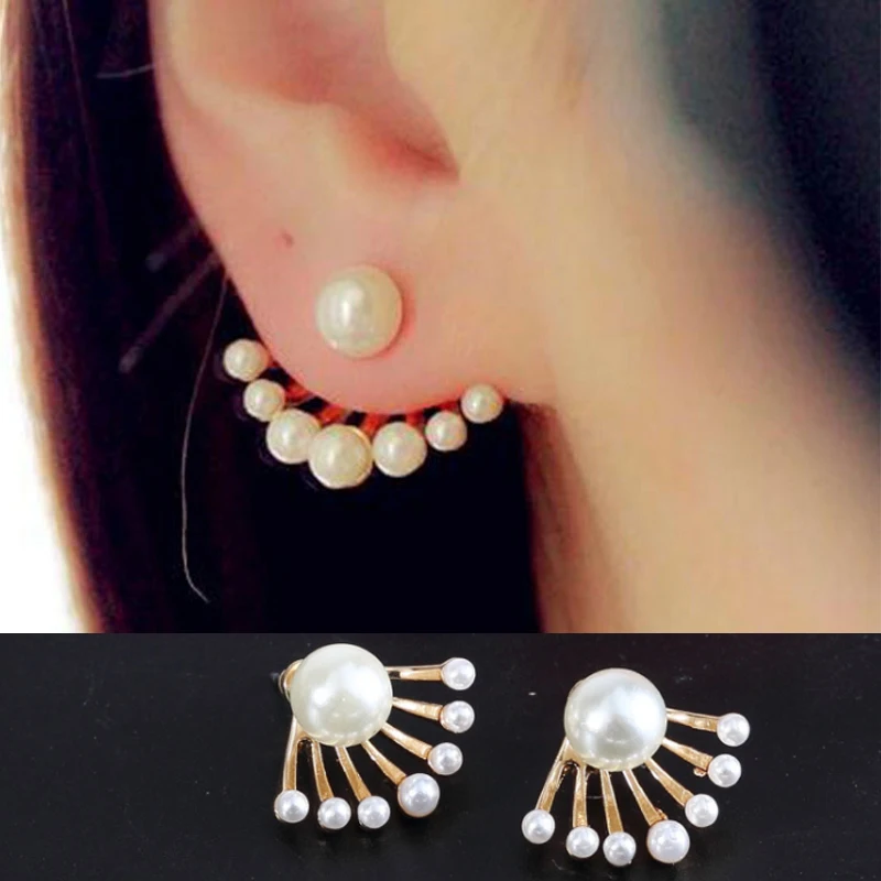 2019 корейские серьги новые трендовые маленькие серьги-гвоздики с искусственным