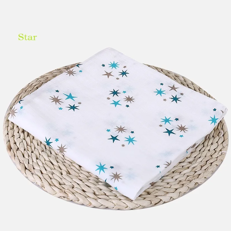 

Bamboo Cotton Muslin Baby Swaddles 120x120cm Newborns Baby Blankets Multifunctional Infant Gauze Bath Towel Hold Wraps