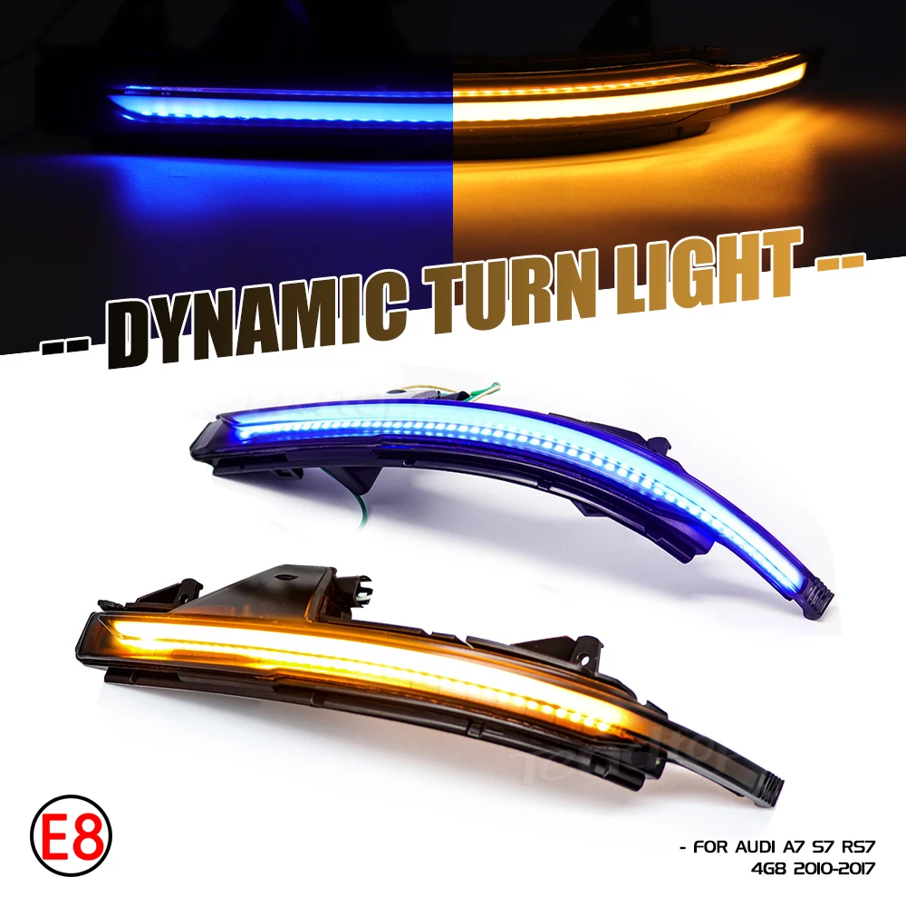 

12V LED Water Following Dynamic Blinker Indicator Mirror Turn Signal Side Marker Lamp Car Light For Audi A7 S7 RS7 2011-2017