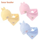 Bear Leader, милые шапки и наборы нагрудников для девочек и мальчиков, новые модные милые шапки для малышей, одежда для детей, комплект из 2 предметов, Аксессуары для младенцев, унисекс