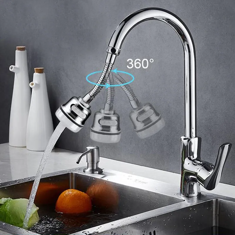 

New 360 Degree Swivel Kitchen Faucet Aerator Adjustable Three Mode Sprayer Filter Diffuser Water Saving Nozzle Faucet Connector
