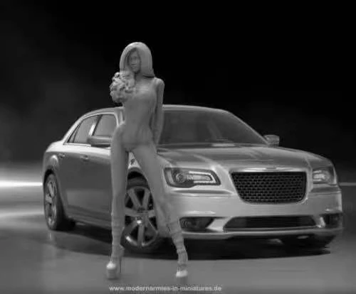 Набор фигурок из смолы 1/24 сексуальная модель автомобиля Неокрашенная гаража |