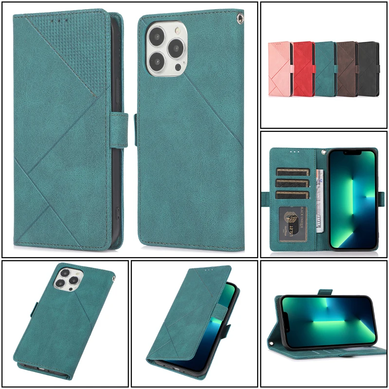 

Solid Color Ultra Thin Flip Leather Case For iPhone 13 12 Mini 11 Pro XS Max SE 2020 X XR 8 7 6 Plus Card Slot Wallet Cover Capa